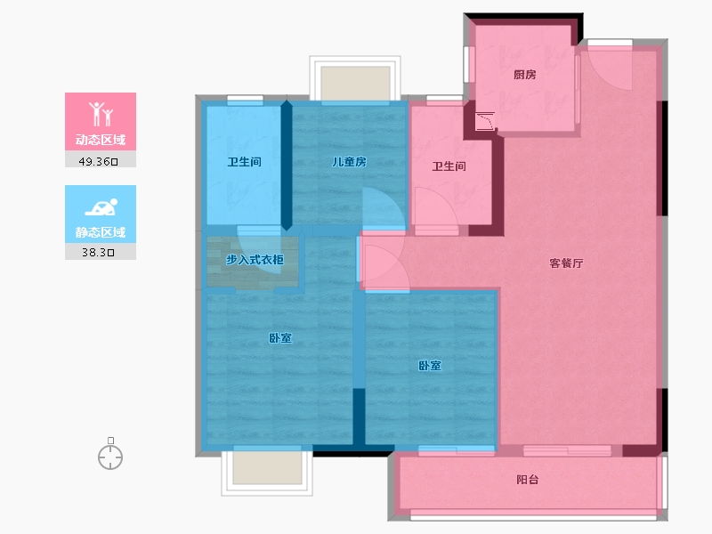 湖北省-武汉市-中南拂晓城-78.00-户型库-动静分区