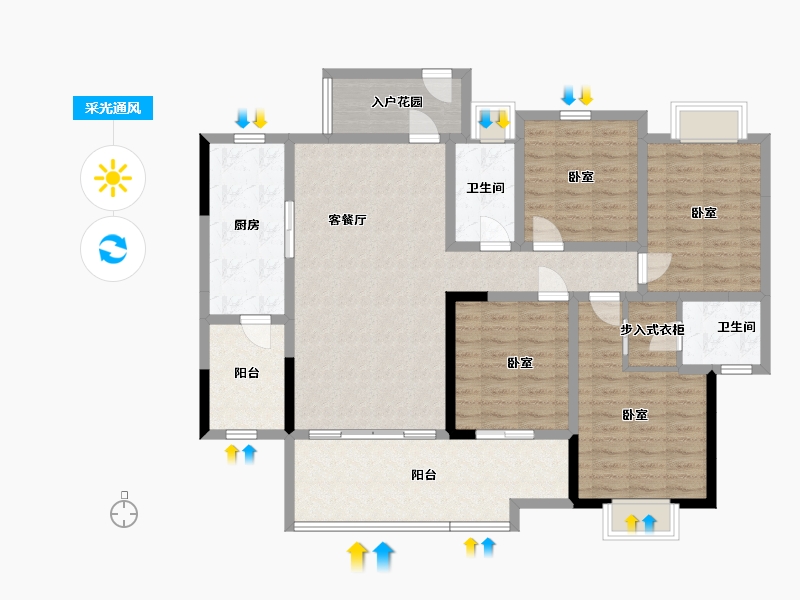 湖南省-邵阳市-凰腾新时代广场-125.35-户型库-采光通风