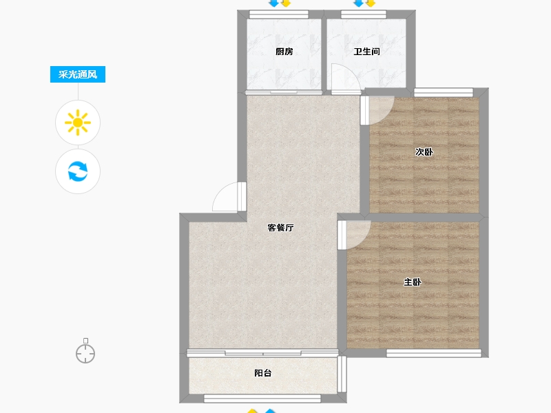 山东省-威海市-南苑泉都-63.99-户型库-采光通风