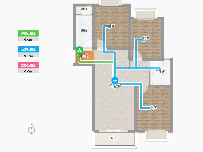 河南省-信阳市-西城公馆-86.59-户型库-动静线