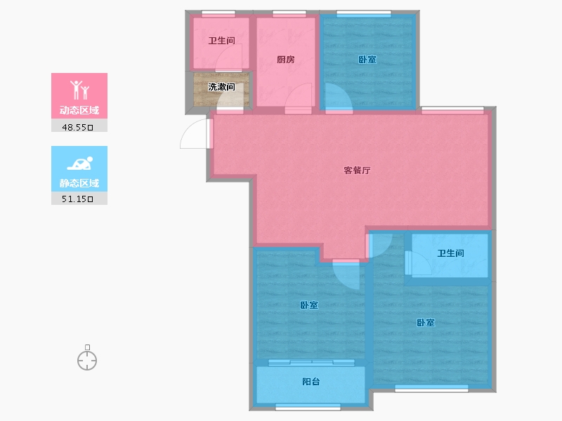 山东省-潍坊市-和扬晶立方-91.03-户型库-动静分区