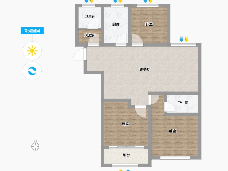 山东省-潍坊市-和扬晶立方-91.03-户型库-采光通风