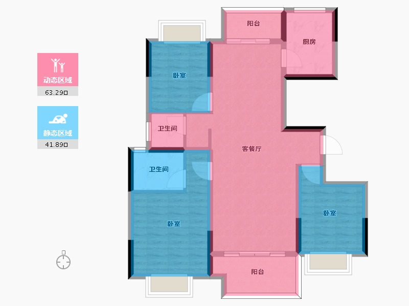 河南省-信阳市-京华苑-94.01-户型库-动静分区