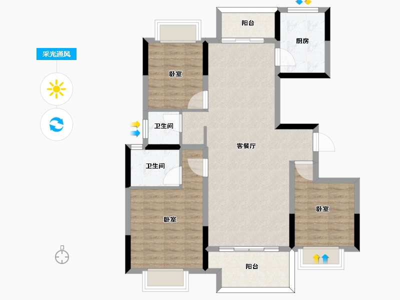 河南省-信阳市-京华苑-94.01-户型库-采光通风