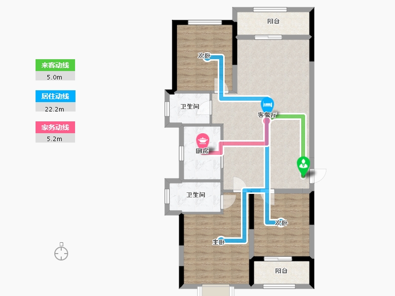 湖南省-长沙市-新月半岛-98.98-户型库-动静线