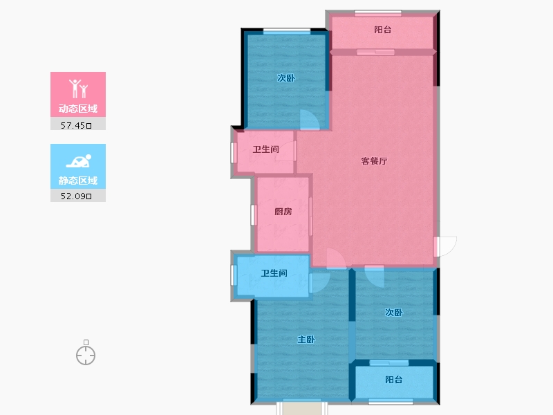 湖南省-长沙市-新月半岛-98.98-户型库-动静分区