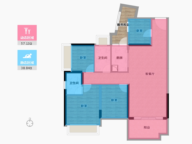 广东省-湛江市-硕基一品-89.78-户型库-动静分区