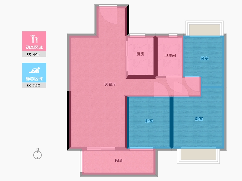 湖北省-武汉市-华润华发梧桐湖国际社区中央公园-77.01-户型库-动静分区