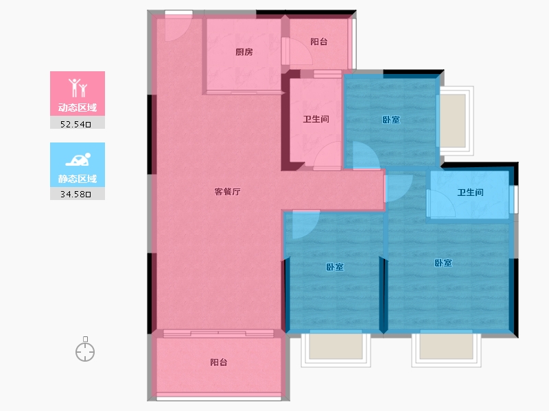 广东省-惠州市-好益康龙林上观-78.15-户型库-动静分区