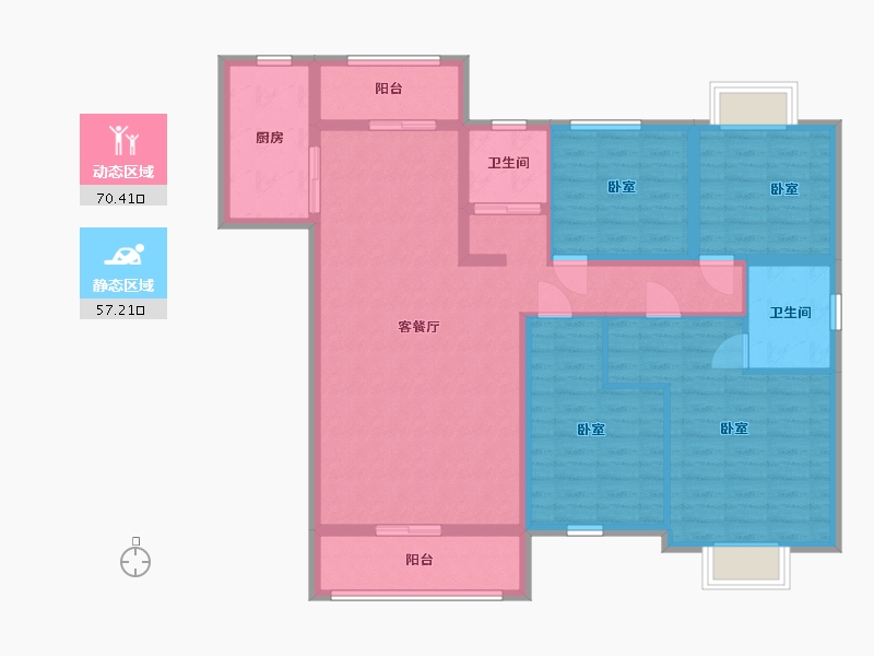 湖南省-株洲市-万维壹品熙园-114.01-户型库-动静分区