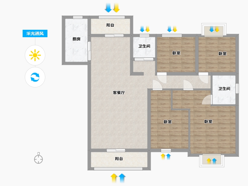 湖南省-株洲市-万维壹品熙园-114.01-户型库-采光通风