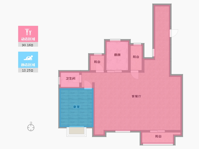 湖南省-株洲市-万维壹品熙园-92.75-户型库-动静分区