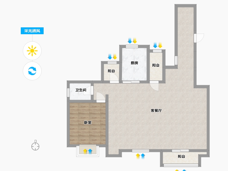 湖南省-株洲市-万维壹品熙园-92.75-户型库-采光通风