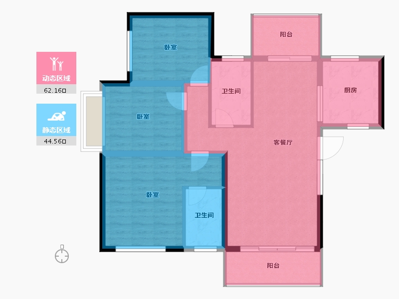 湖南省-长沙市-华韵城市海岸二期-96.54-户型库-动静分区