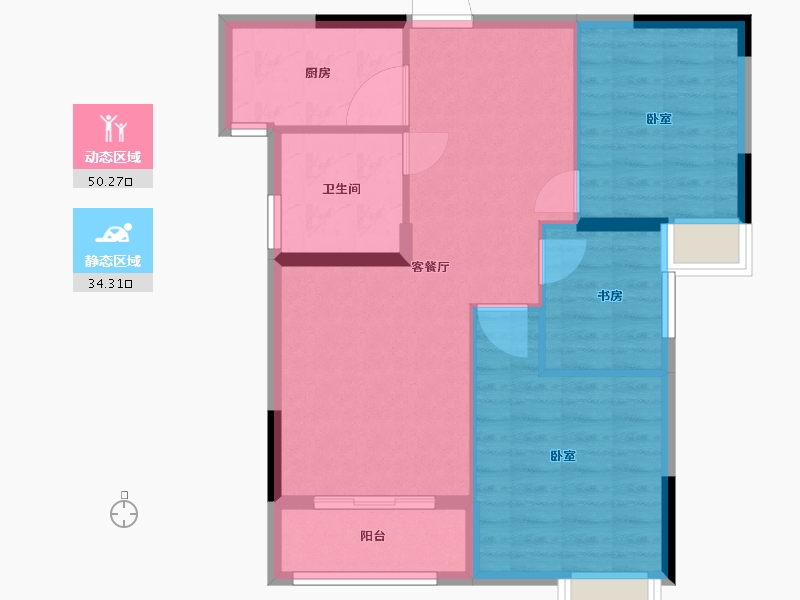 湖北省-武汉市-新港湾-76.50-户型库-动静分区