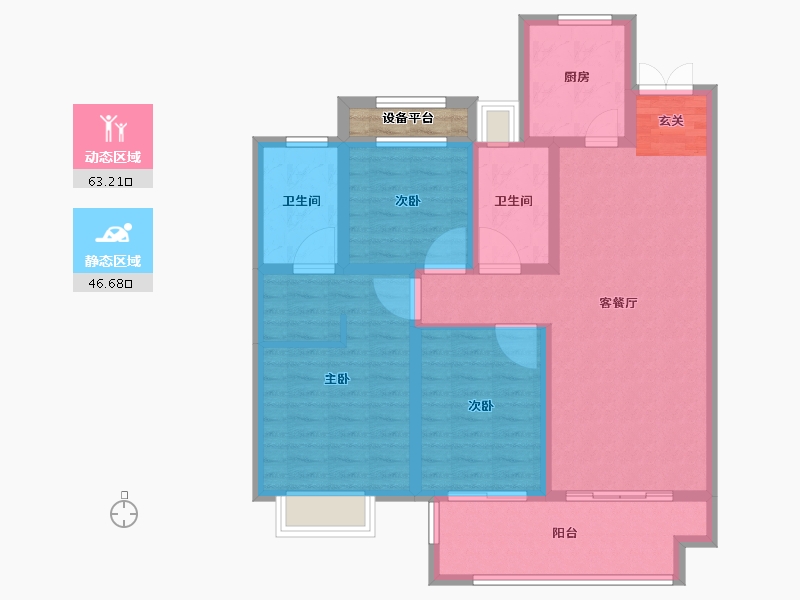 安徽省-宿州市-宿州吾悦广场-100.00-户型库-动静分区