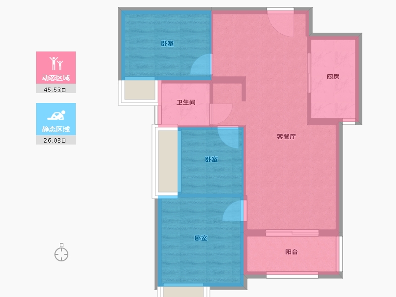 湖北省-武汉市-金地悦海湾-63.97-户型库-动静分区