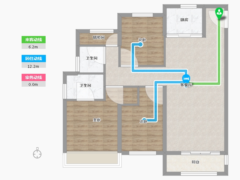 山东省-威海市-保集蓝郡-88.60-户型库-动静线