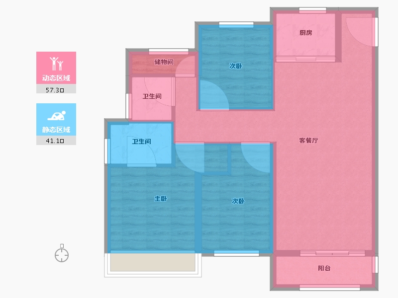 山东省-威海市-保集蓝郡-88.60-户型库-动静分区