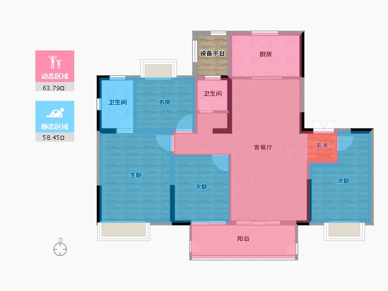 江苏省-常州市-牡丹水岸首府-114.00-户型库-动静分区