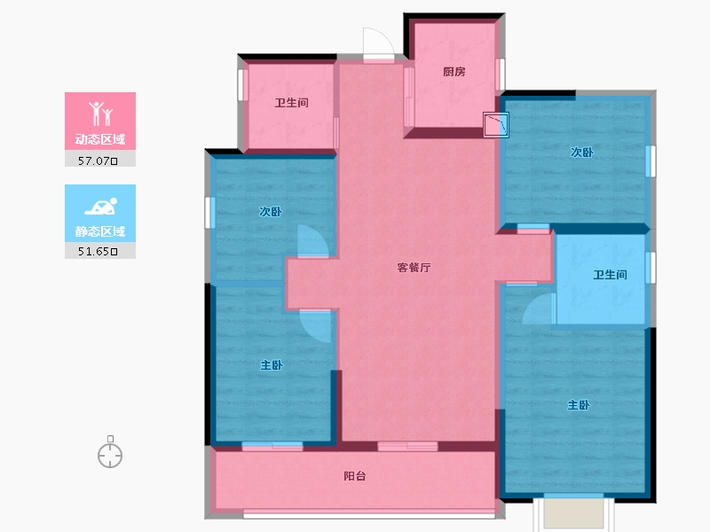 广东省-惠州市-惠阳恒大棕榈岛-97.00-户型库-动静分区