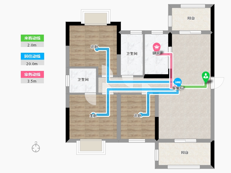 湖南省-长沙市-金鹰玖瓏山-77.45-户型库-动静线