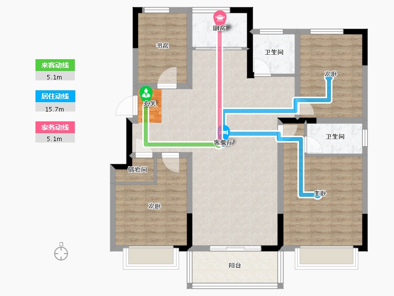 安徽省-宿州市-天鹅湾国际滨水社区-110.52-户型库-动静线