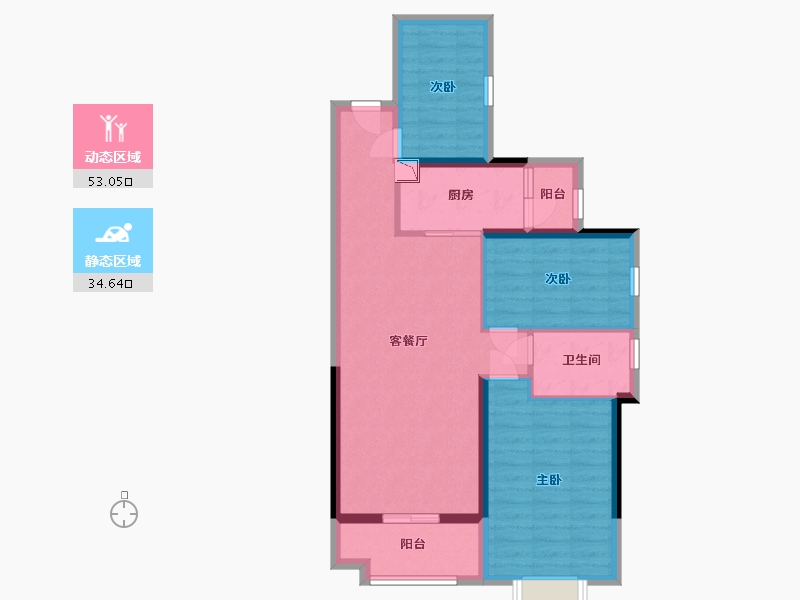 广东省-惠州市-惠阳恒大棕榈岛-78.00-户型库-动静分区