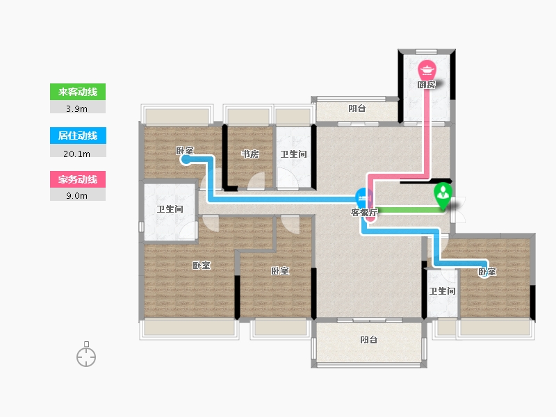 湖北省-黄石市-碧桂园湖光山色-172.00-户型库-动静线