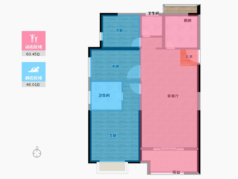 安徽省-宿州市-金皖御景兰庭-98.00-户型库-动静分区