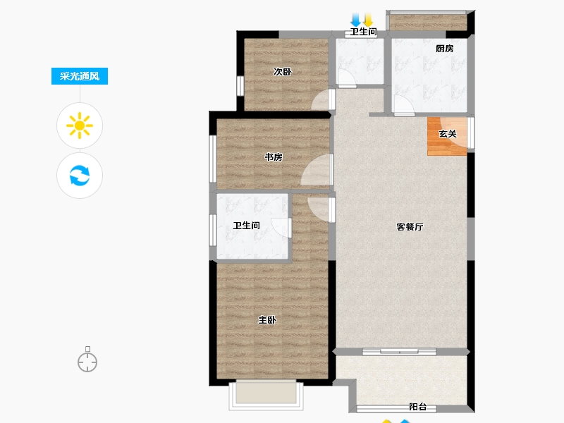 安徽省-宿州市-金皖御景兰庭-98.00-户型库-采光通风