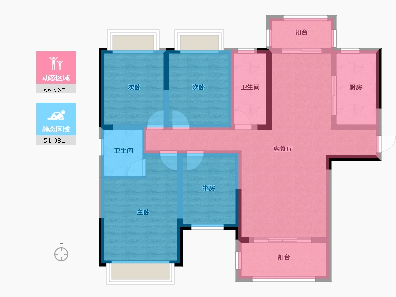 湖南省-湘潭市-火炬学府-103.91-户型库-动静分区