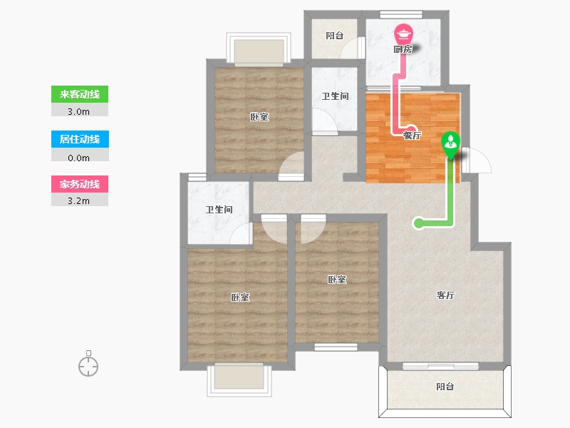 河南省-信阳市-西城公馆-86.59-户型库-动静线