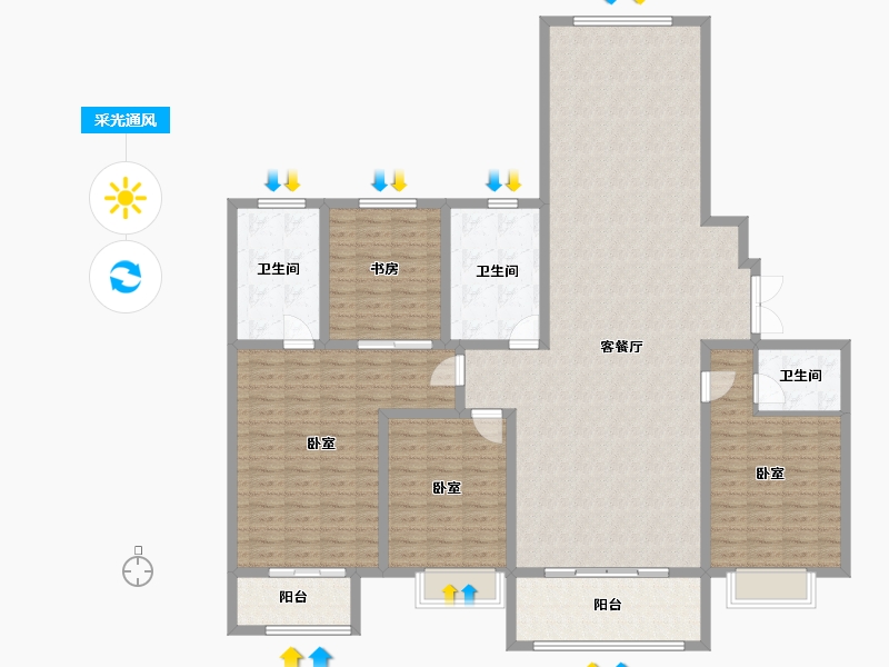 山东省-潍坊市-平阔台-173.26-户型库-采光通风