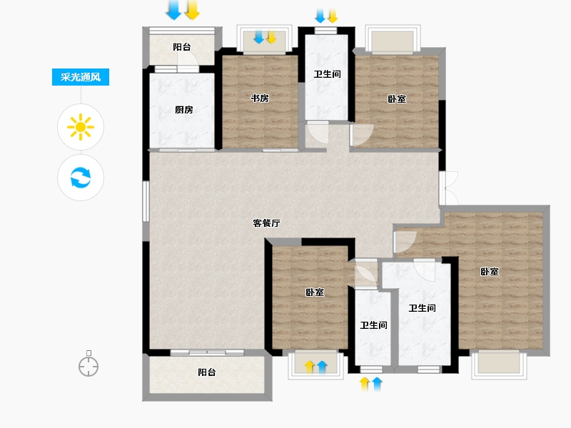 湖北省-武汉市-光谷创新天地-132.67-户型库-采光通风