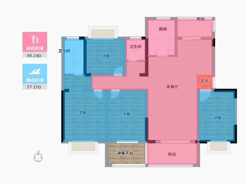 安徽省-宿州市-虹都府·文博苑-113.99-户型库-动静分区