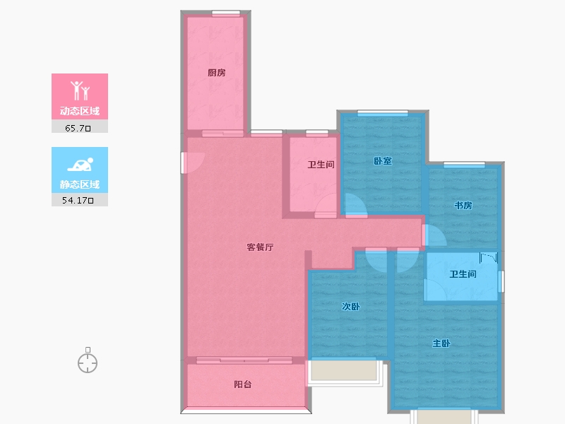 安徽省-安庆市-恒大珺睿府-106.99-户型库-动静分区