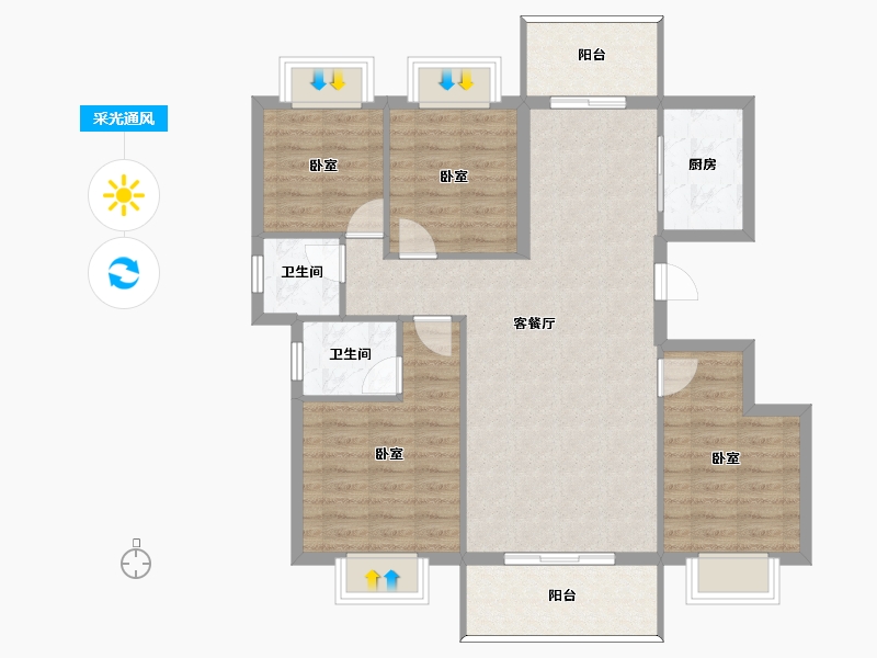 河南省-信阳市-息县美好生活家园-98.44-户型库-采光通风