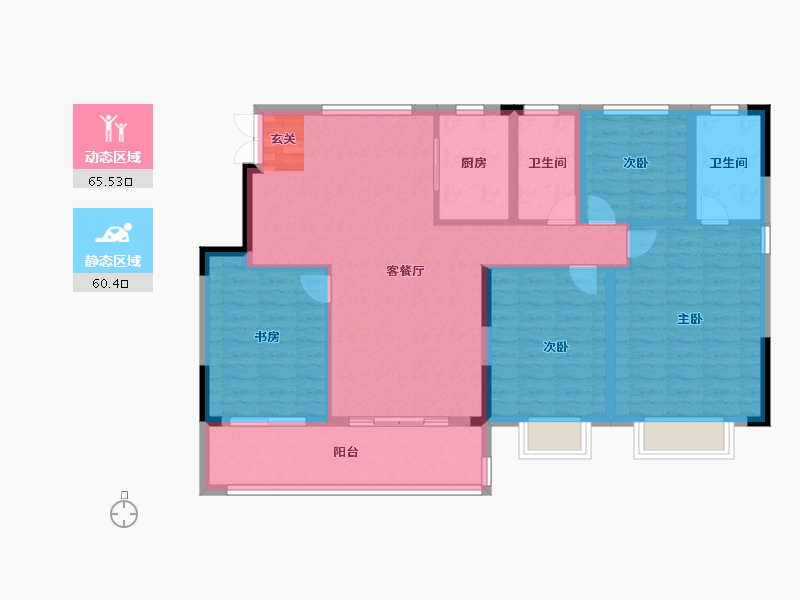 江苏省-常州市-牡丹学府-114.00-户型库-动静分区