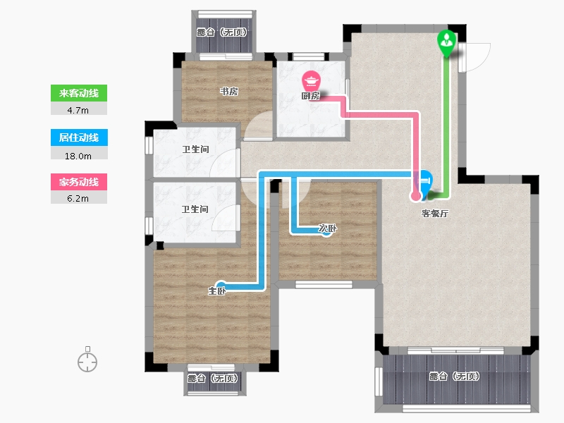 湖南省-长沙市-宁华星湖湾二期-98.99-户型库-动静线