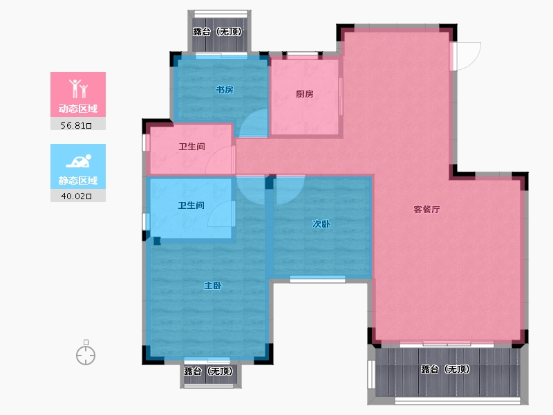 湖南省-长沙市-宁华星湖湾二期-98.99-户型库-动静分区