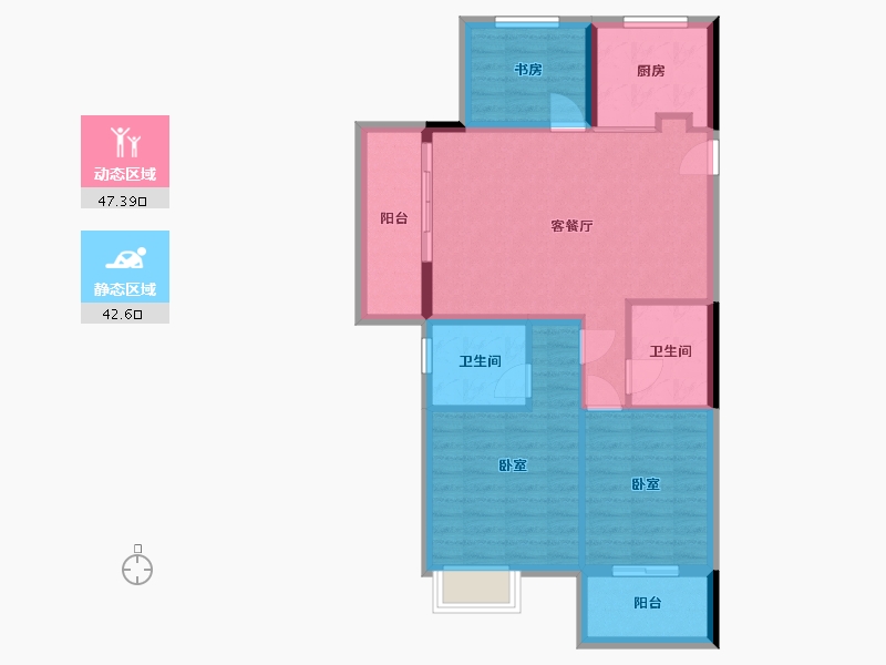 浙江省-杭州市-畅享幸福里-80.72-户型库-动静分区