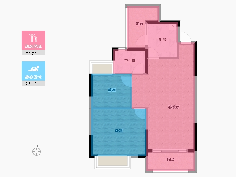 广东省-佛山市-通号天聚广场-64.94-户型库-动静分区