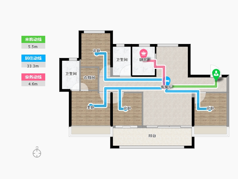 山东省-威海市-华发樱花湖-126.38-户型库-动静线