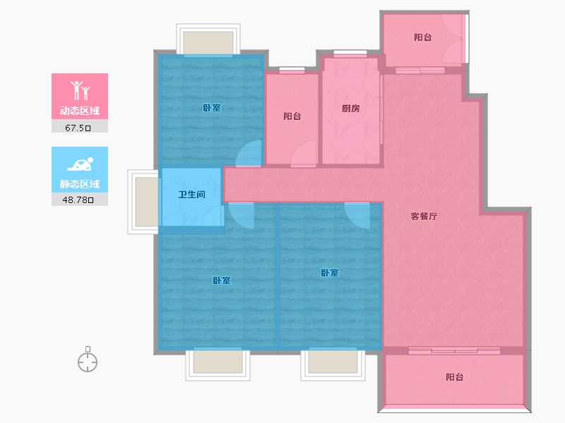 河南省-信阳市-息县美好生活家园-106.70-户型库-动静分区