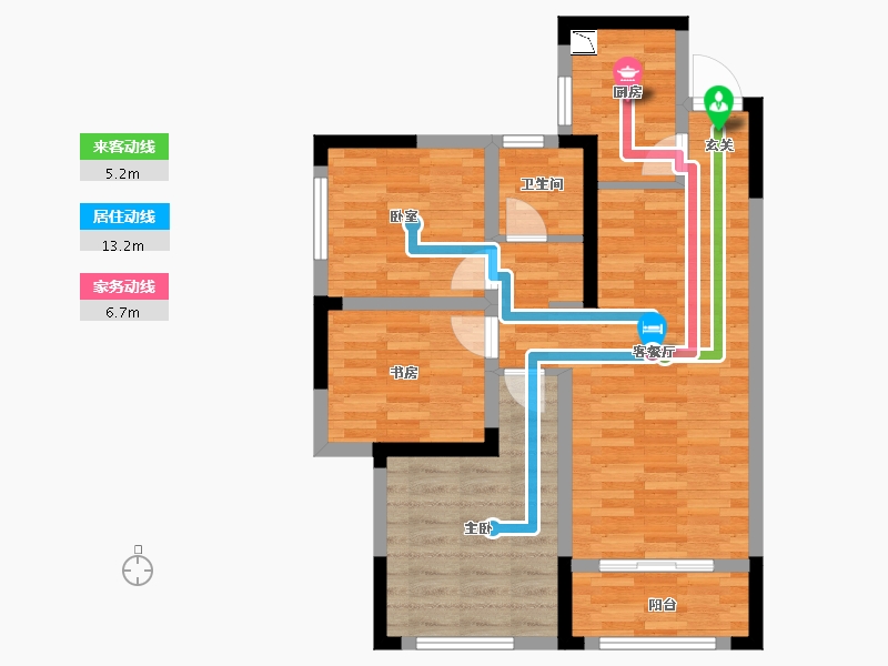 湖南省-长沙市-中海·熙湾-70.00-户型库-动静线