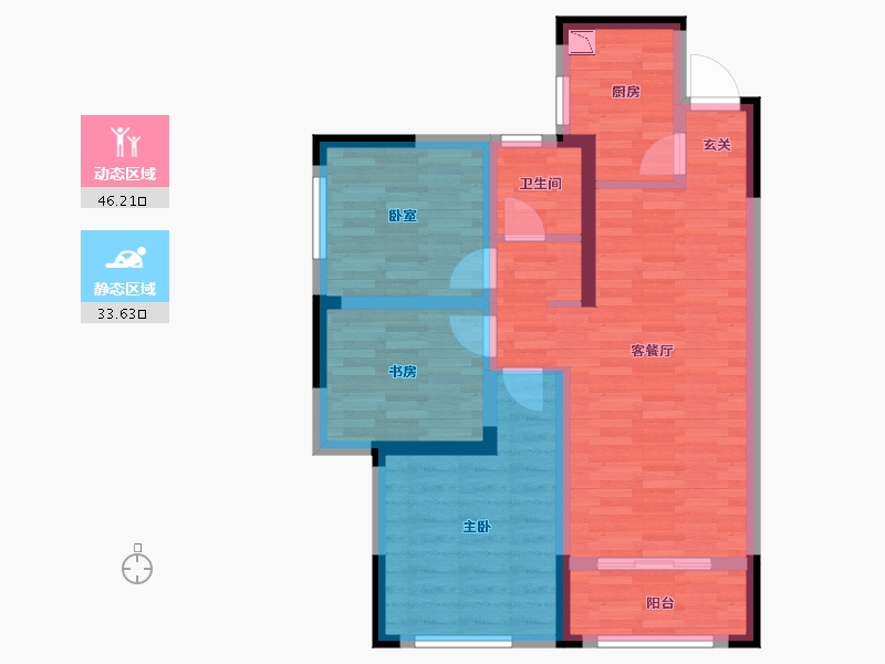 湖南省-长沙市-中海·熙湾-70.00-户型库-动静分区