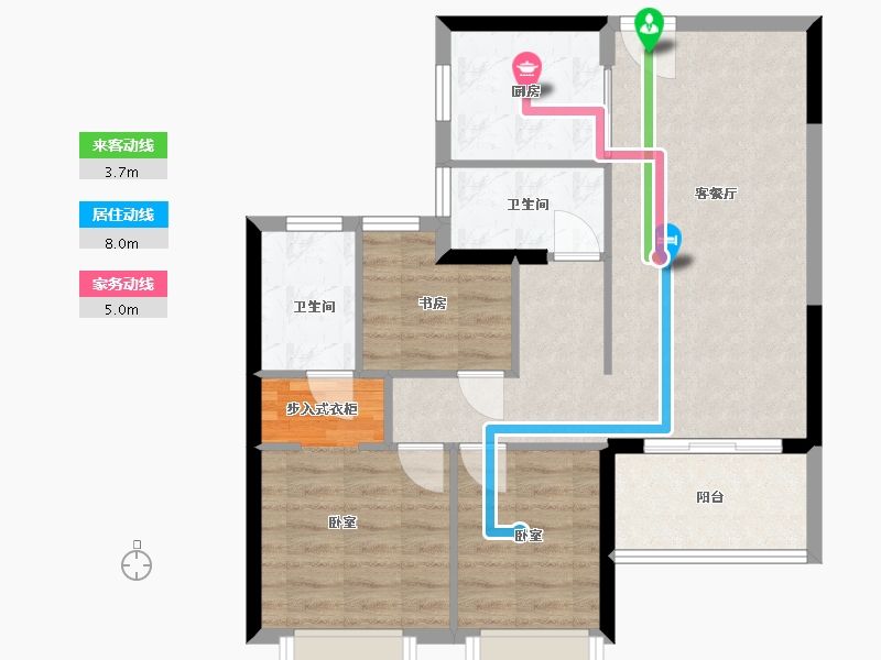 湖北省-武汉市-保利城六期爱尚里-74.99-户型库-动静线