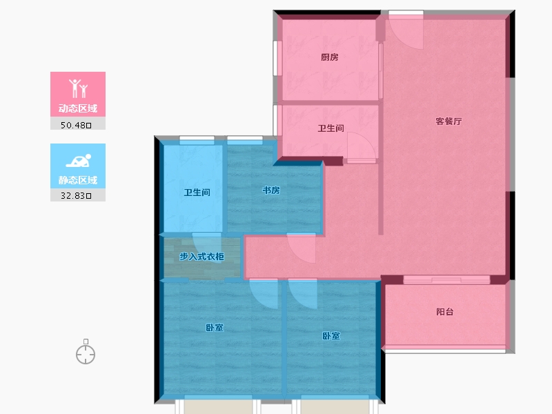 湖北省-武汉市-保利城六期爱尚里-74.99-户型库-动静分区