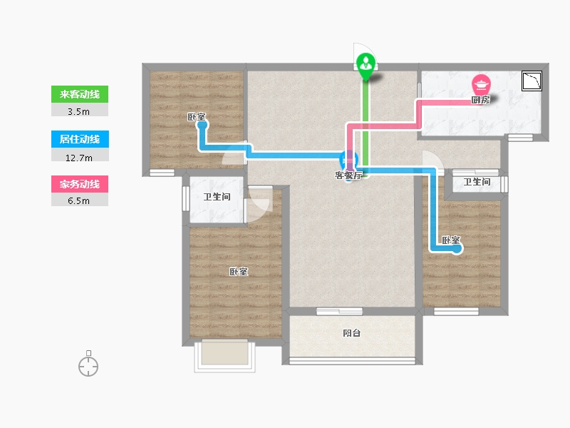 湖南省-株洲市-万维壹品熙园-89.14-户型库-动静线